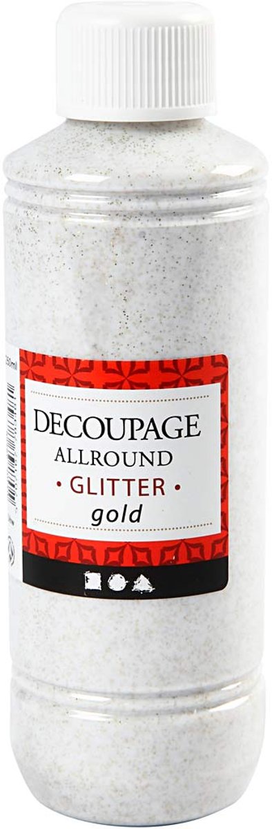 Decoupage lijmlak, goud, glitter, 250ml [HOB-39206]